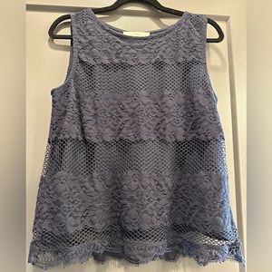 Loft Navy Lace Tank